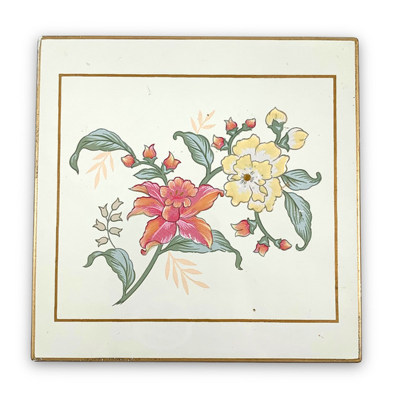 1960's OTAGIRI JAPAN PRIMA floral lacquerware boxed coasters set - Picture 8 of 9